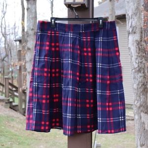 Women's NWT XL Plaid Pleated Schoolgirl Skirt